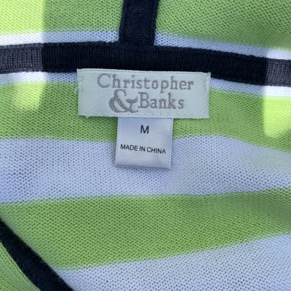 Christopher & Banks Striped Hooded Zip Sweater - Picture 4 of 7